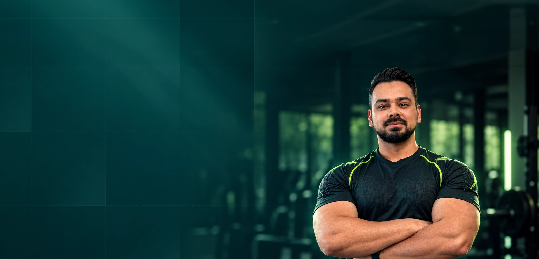 Fitness trainer in a gym